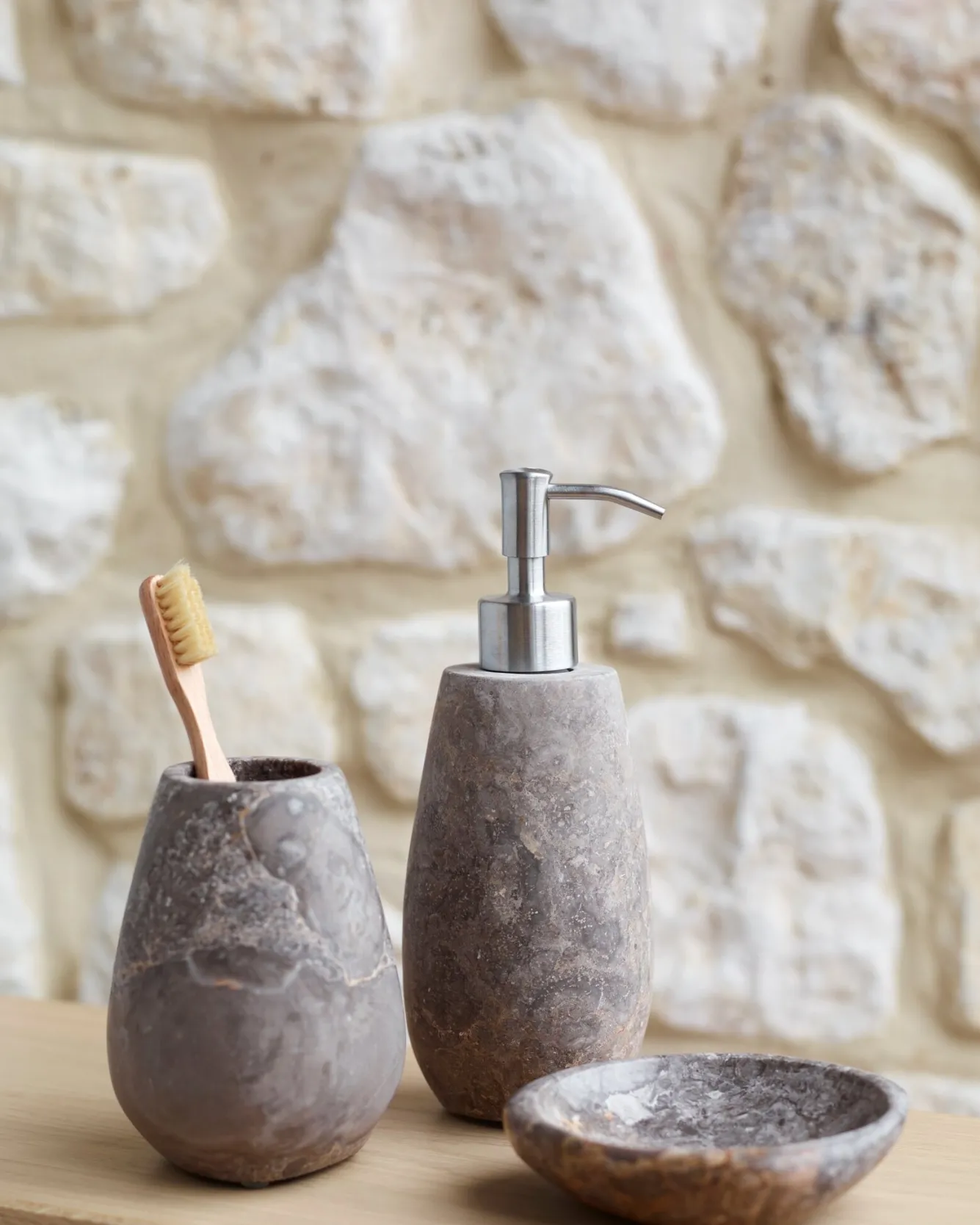 Aquanova Cup / toothbrush holder CONOR color Greige, (gray / beige)
