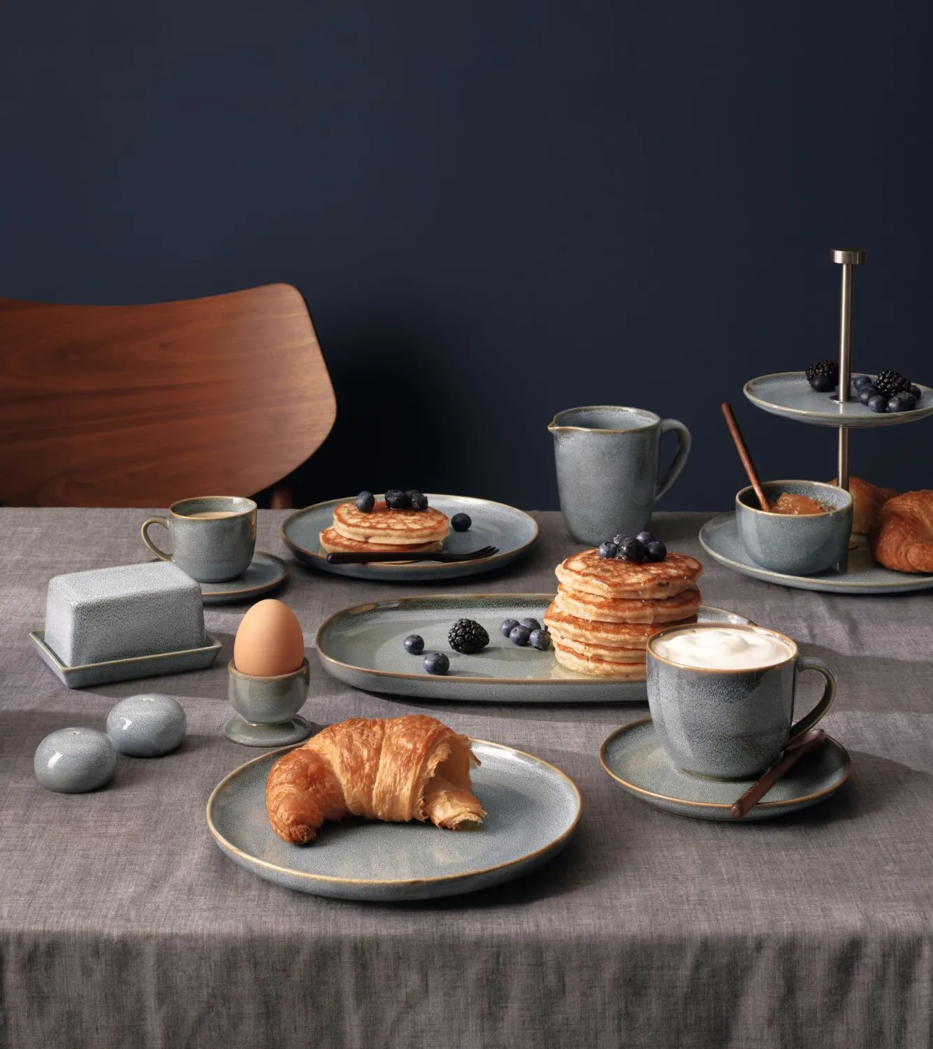 ASA Selection SAISONS cup and saucer color Denim (blue)