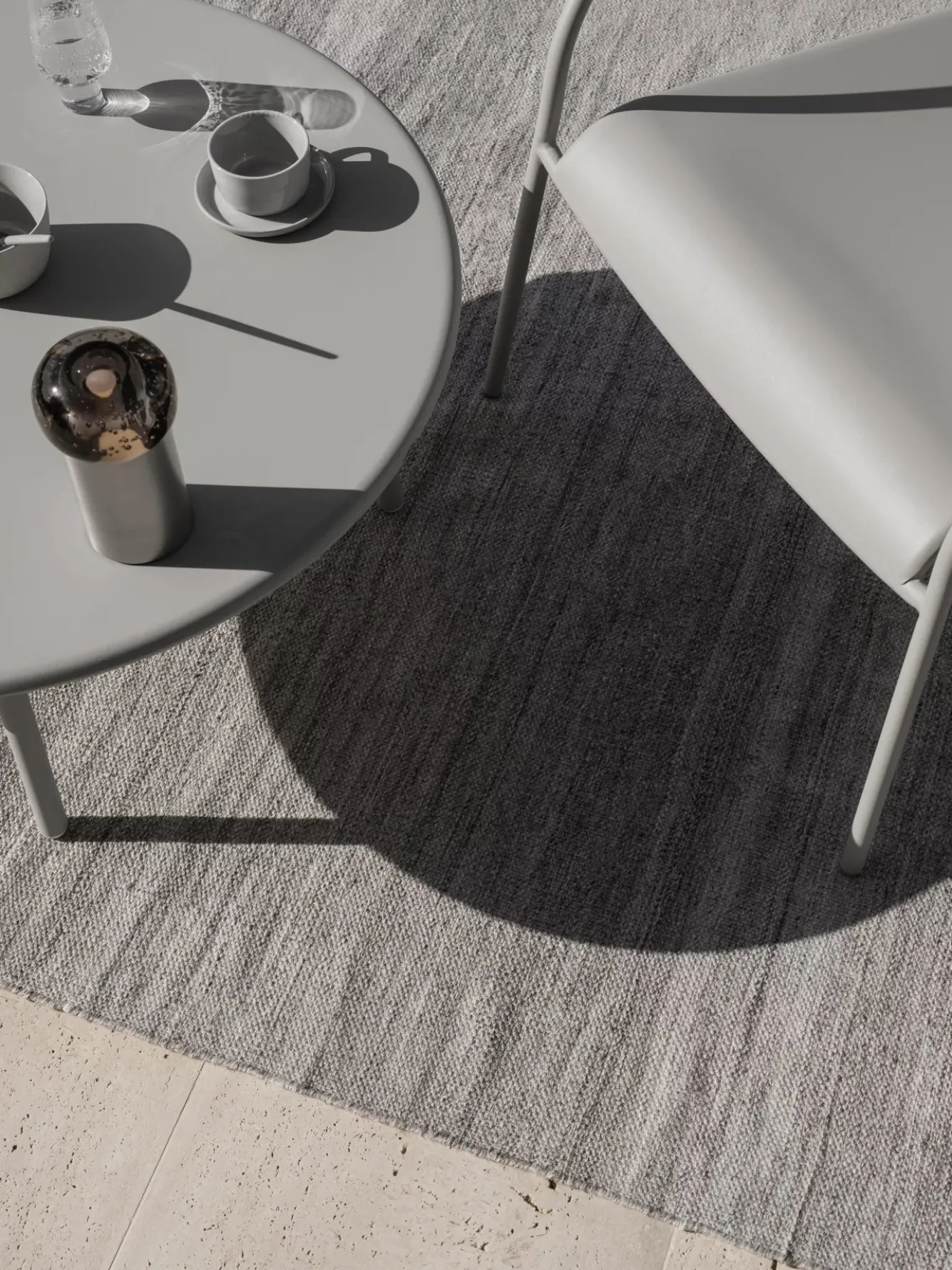 Blomus KIVA outdoor rug color Zinc Melange (large)