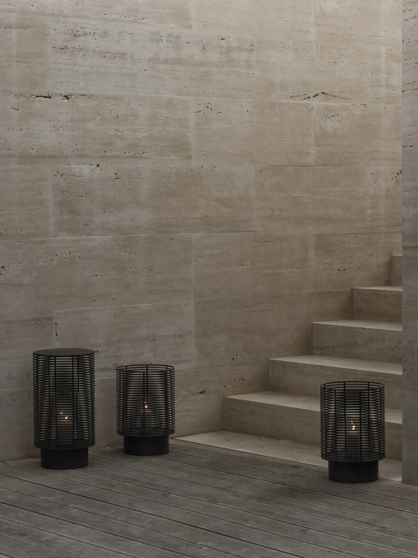 Blomus OLEA lantern / lantern color Silver (medium) 66664