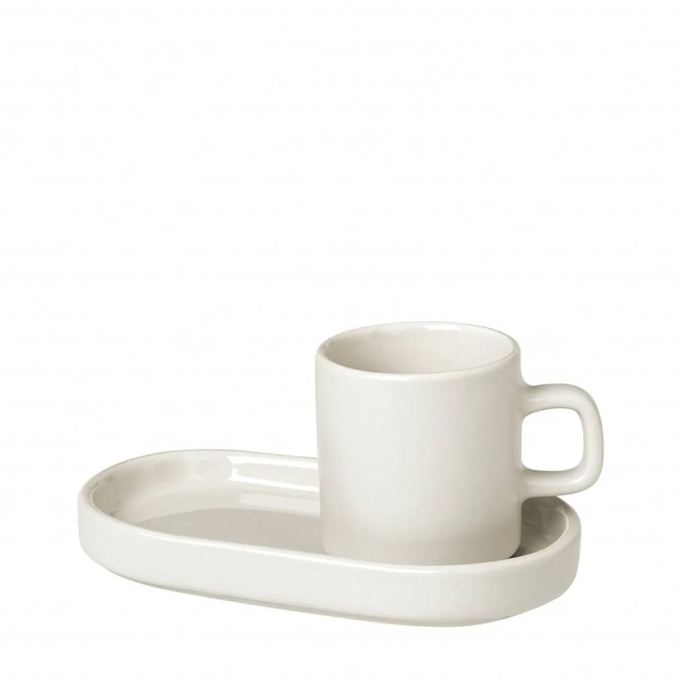Blomus PILAR 2 espresso cups 50 ml with saucer Moonbeam (63703)