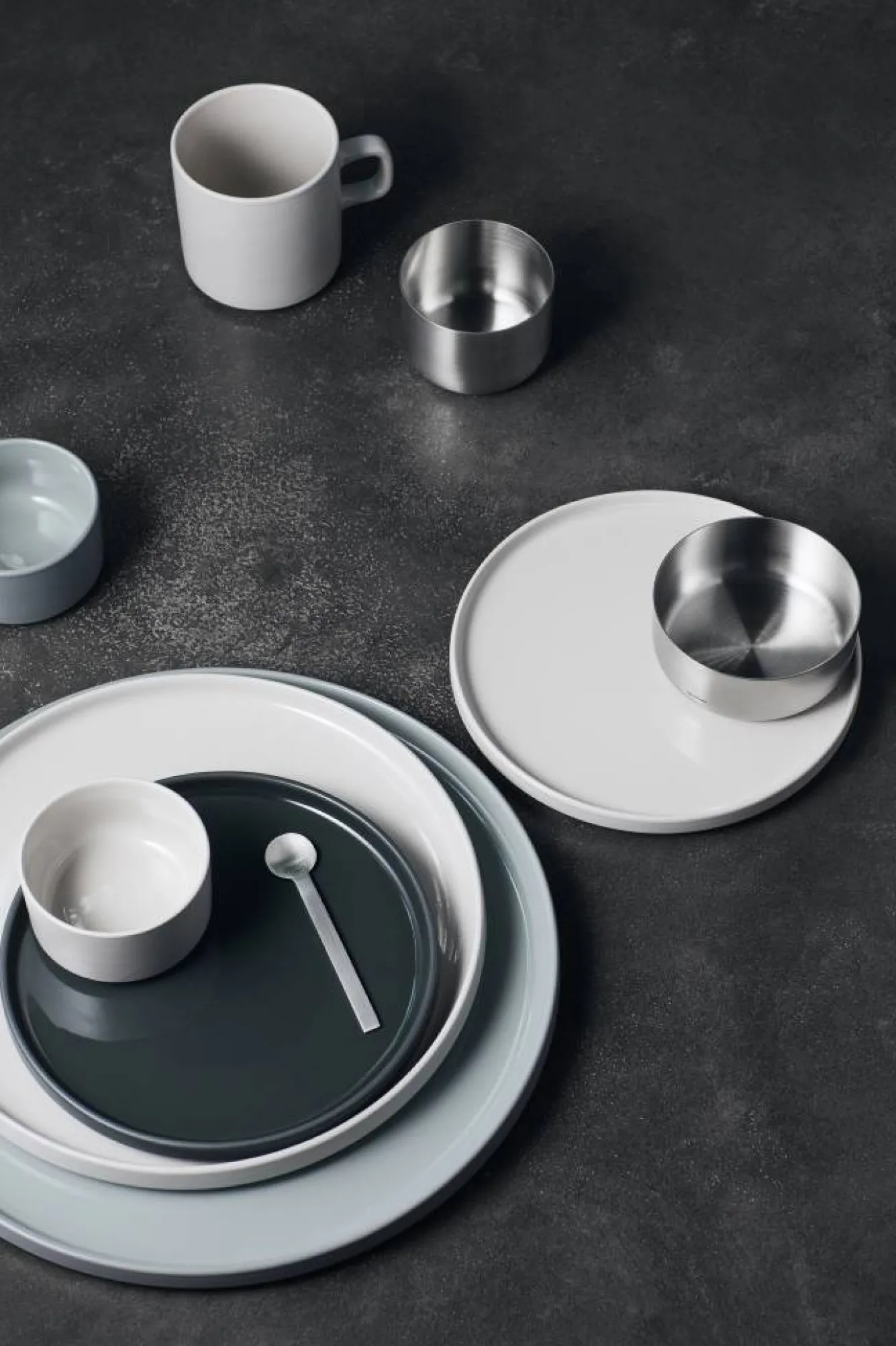 Blomus PILAR 2 espresso cups 50 ml with saucer Moonbeam (63703)