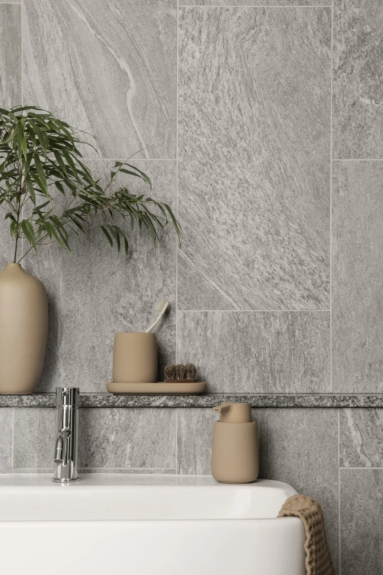 Blomus Towel CARO waffle pattern 50x100 cm color Tan (66389)