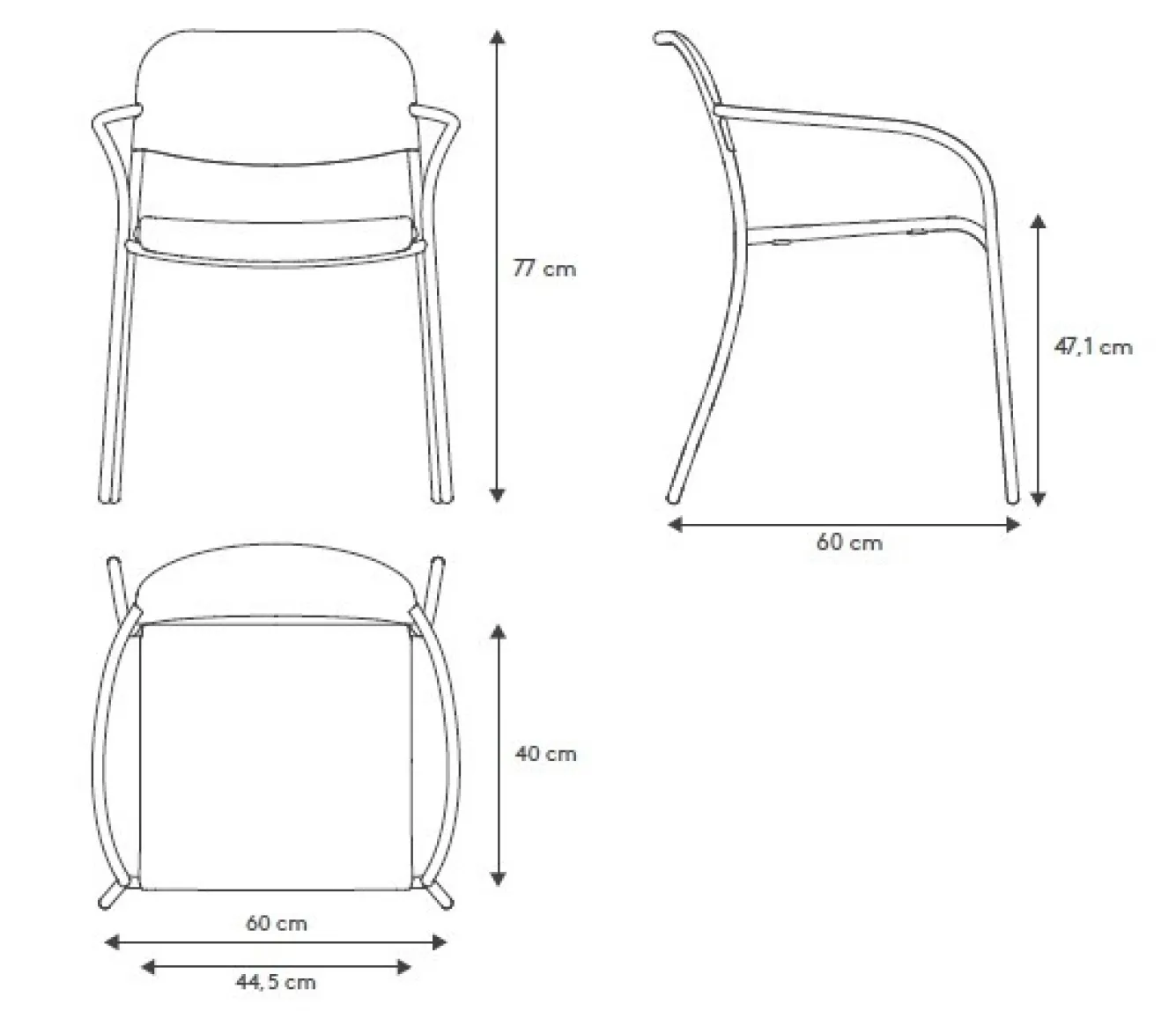Blomus YUA WIRE garden chair armrest Silk Gray (62178)