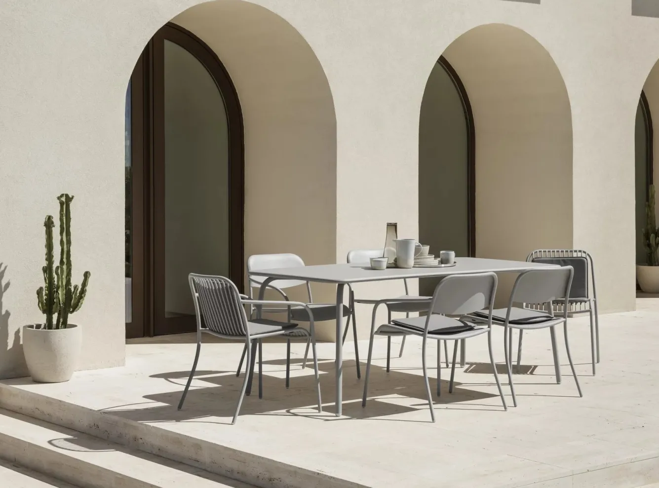 Blomus YUA WIRE garden chair armrest Granite Gray (62181)