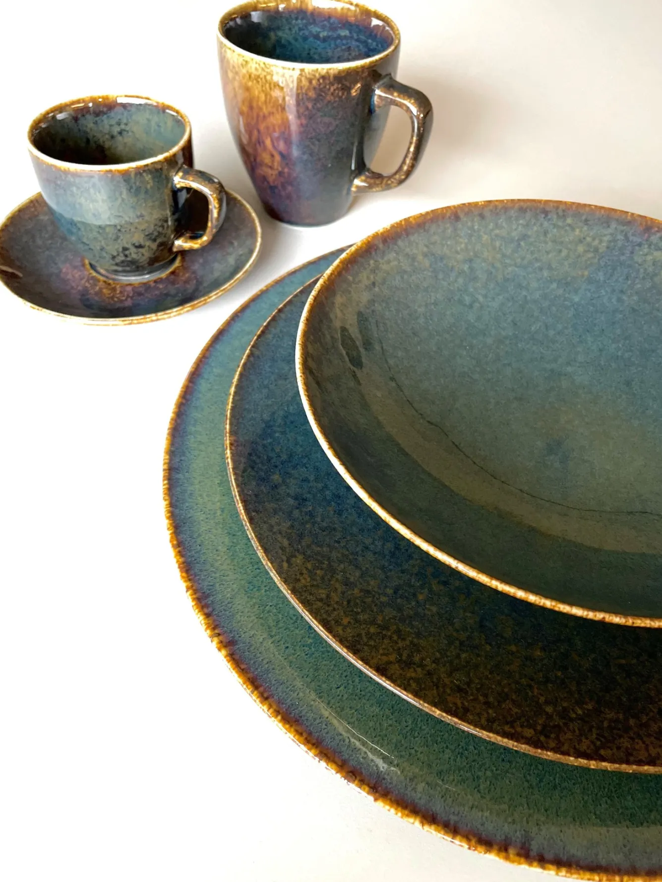 BonBistro CIRRO flat plate oval 30 cm - Green multi (740556)