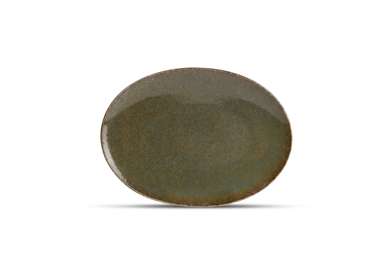 BonBistro CIRRO flat plate oval 24 cm - Green multi (740555)