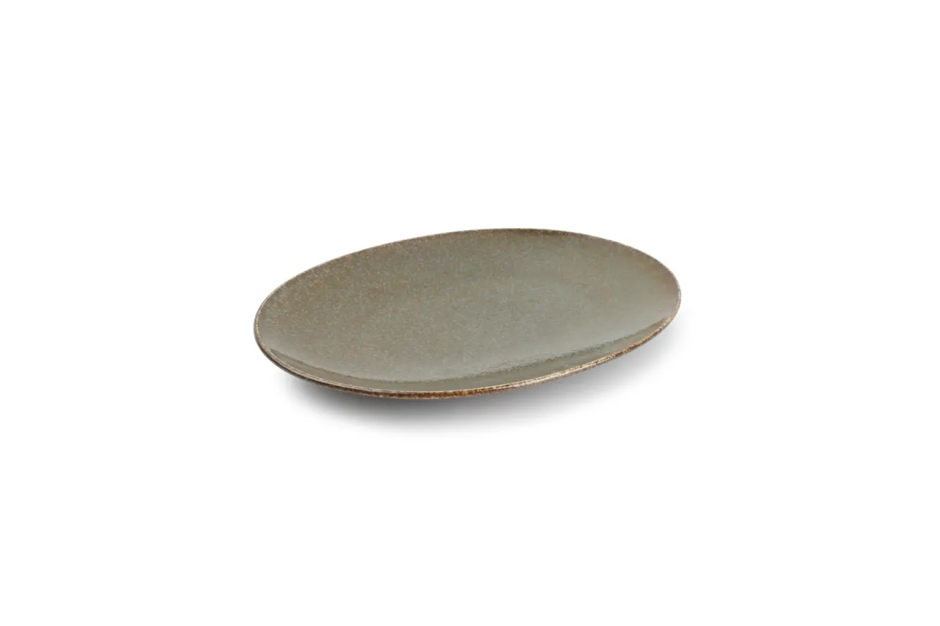 BonBistro CIRRO flat plate oval 24 cm - Green multi (740555)