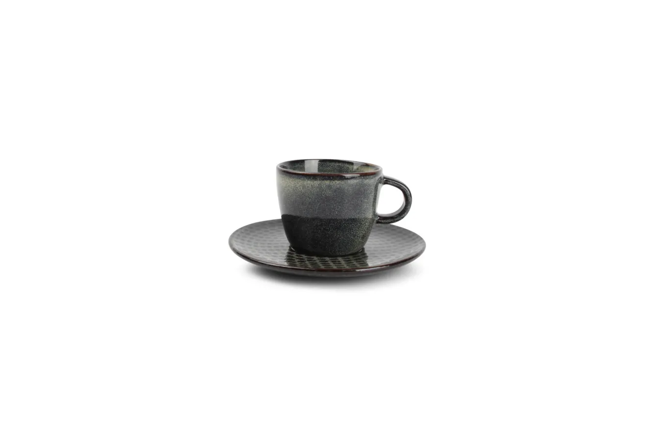 SP STITCH espresso cup and saucer 90 ml blue/green (set/4) 850285