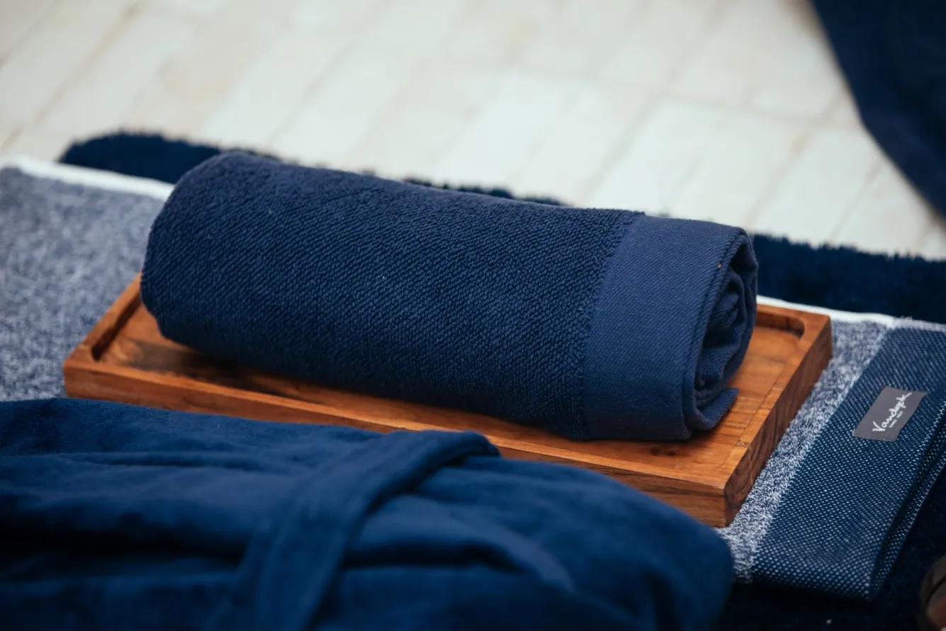 Vandyck Bath towel 70x140 cm HOME collection Uni Blue Ink (BAKC13202) set/3 pieces