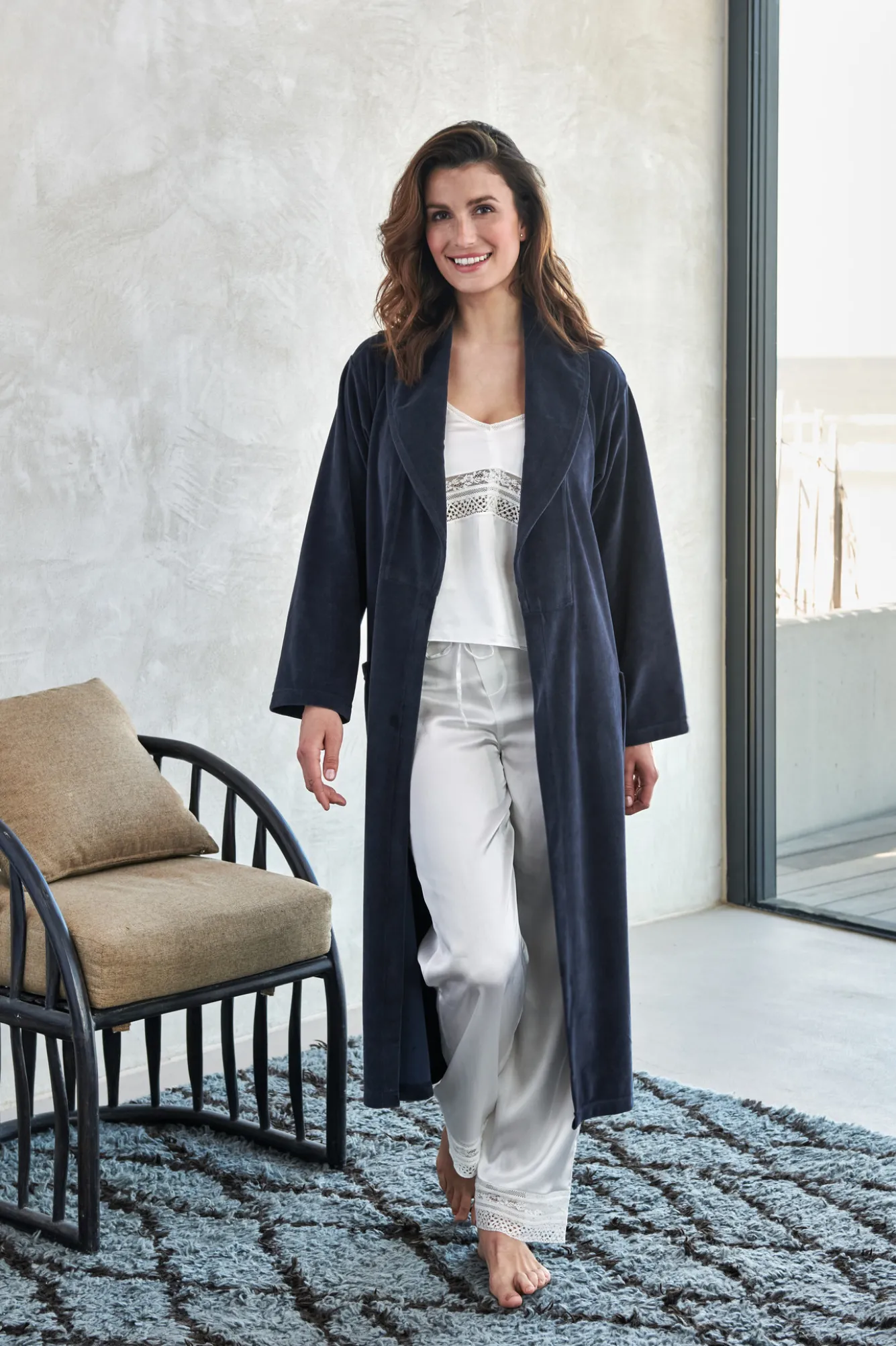 Vandyck Bathrobe GRACE Dark Navy (BAGE21203)