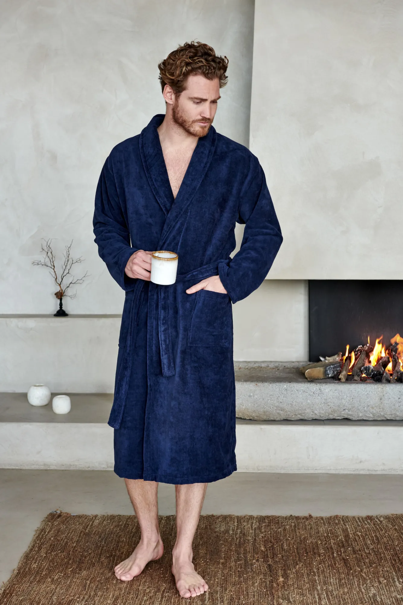 Vandyck Bathrobe PRESTIGE color dark blue (BAPA19202)