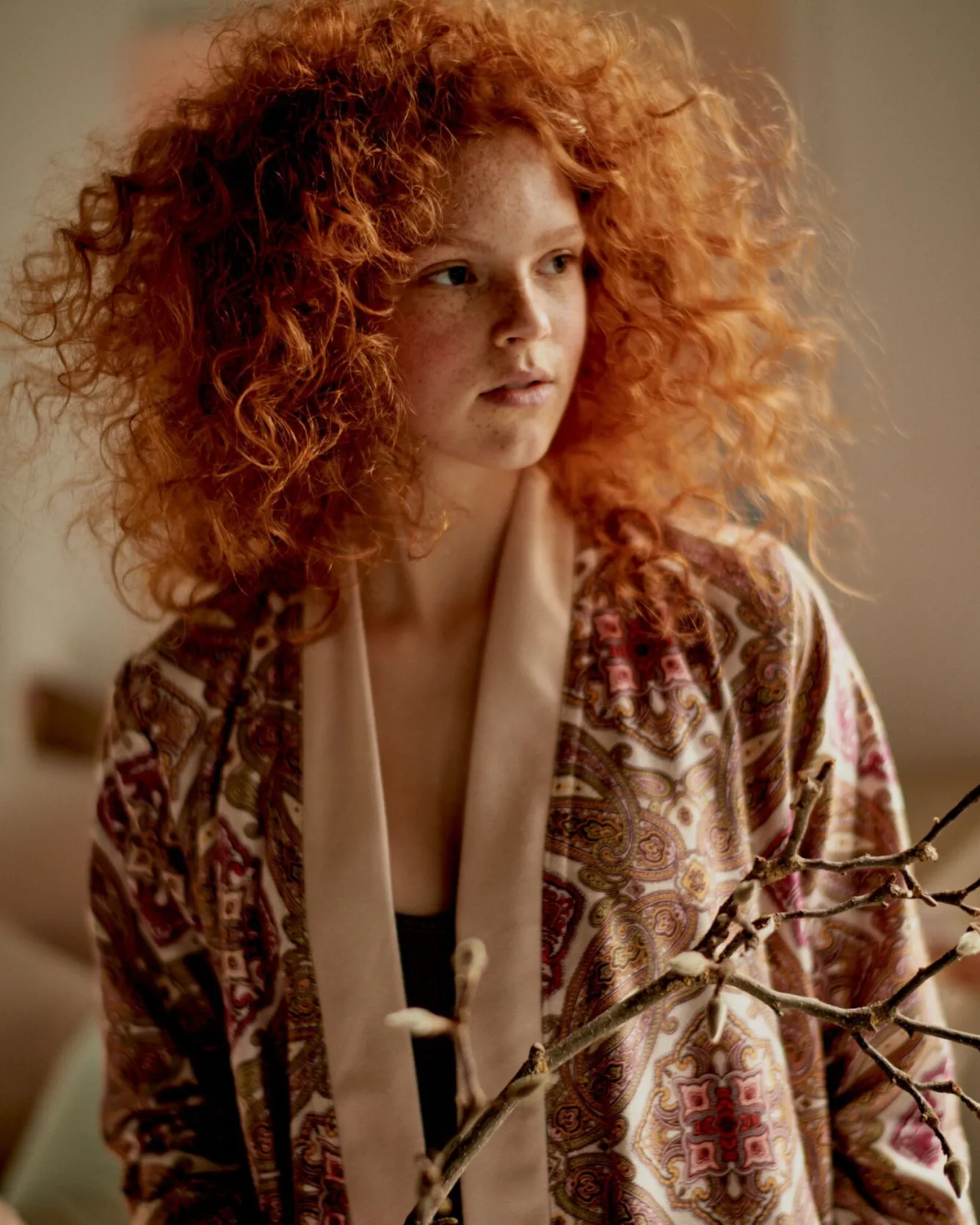 Vandyck Bathrobe RUBY color Apricot Blush