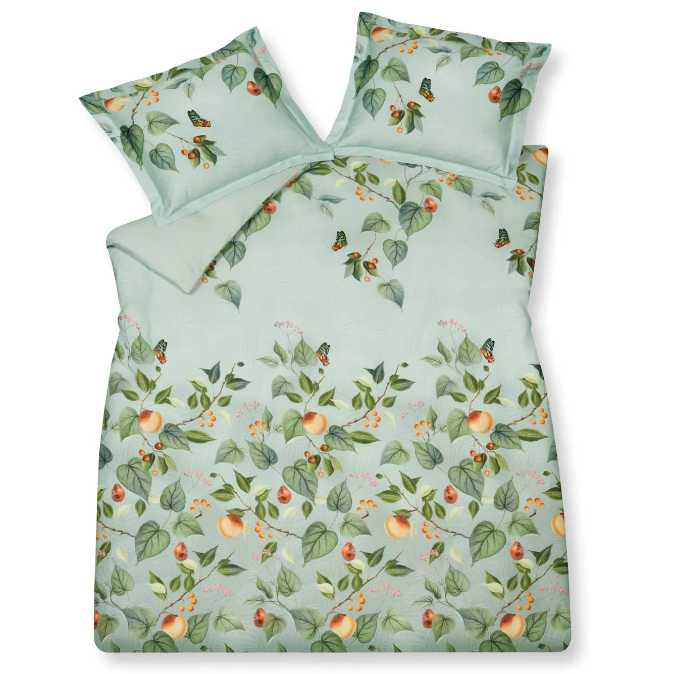 Vandyck Duvet cover FRUIT GARDEN Light Green 140x220 cm (satin cotton)