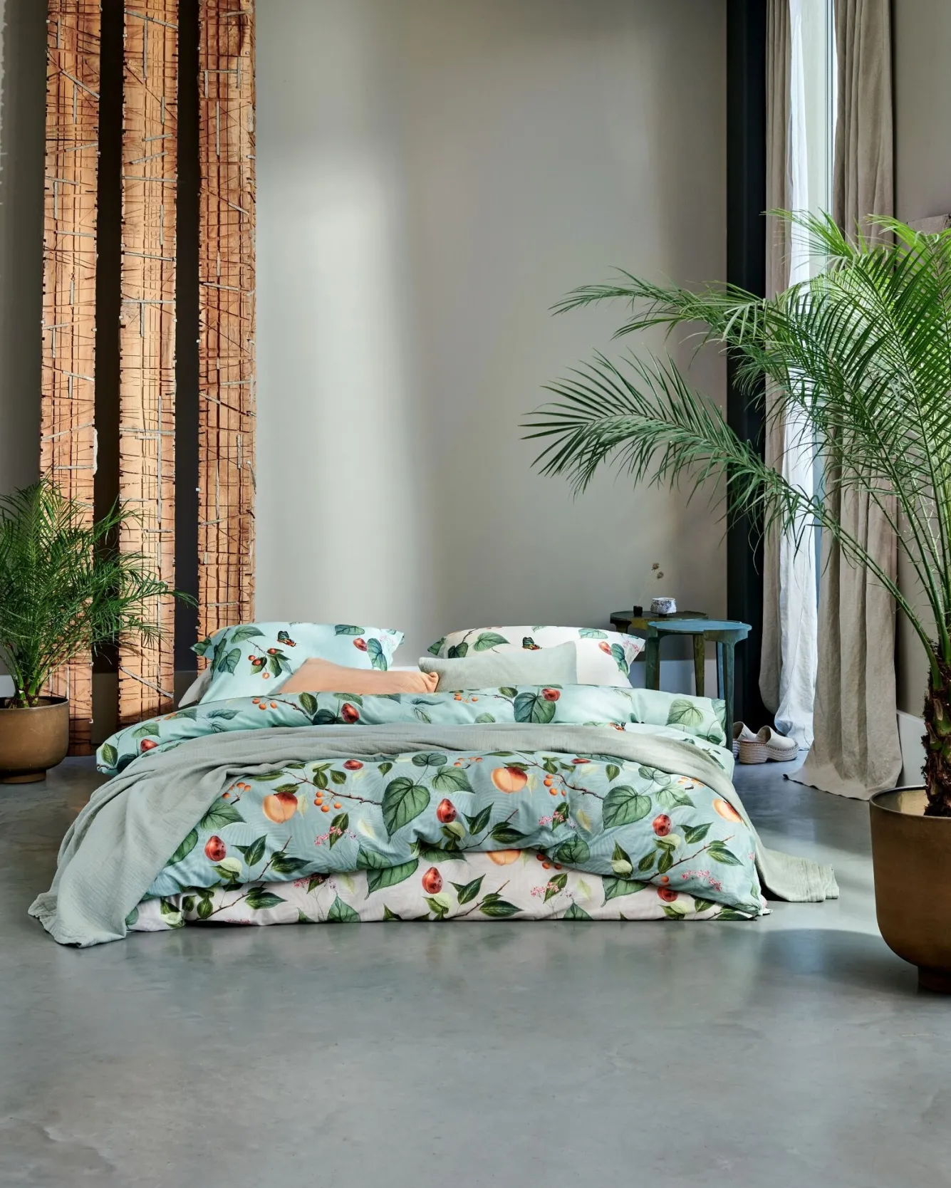 Vandyck Duvet cover FRUIT GARDEN Light Green 140x220 cm (satin cotton)