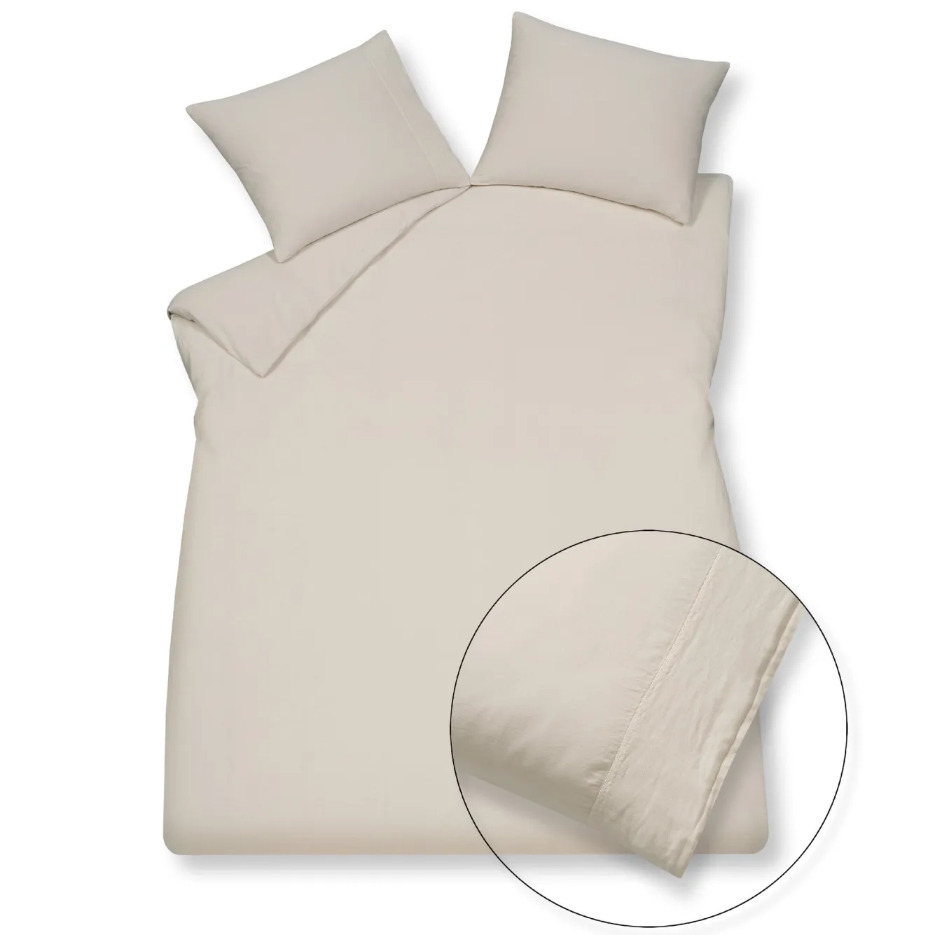 Vandyck Duvet cover PURE 07 Cream Tan 240x220 cm (linen / satin cotton) PRSA17207