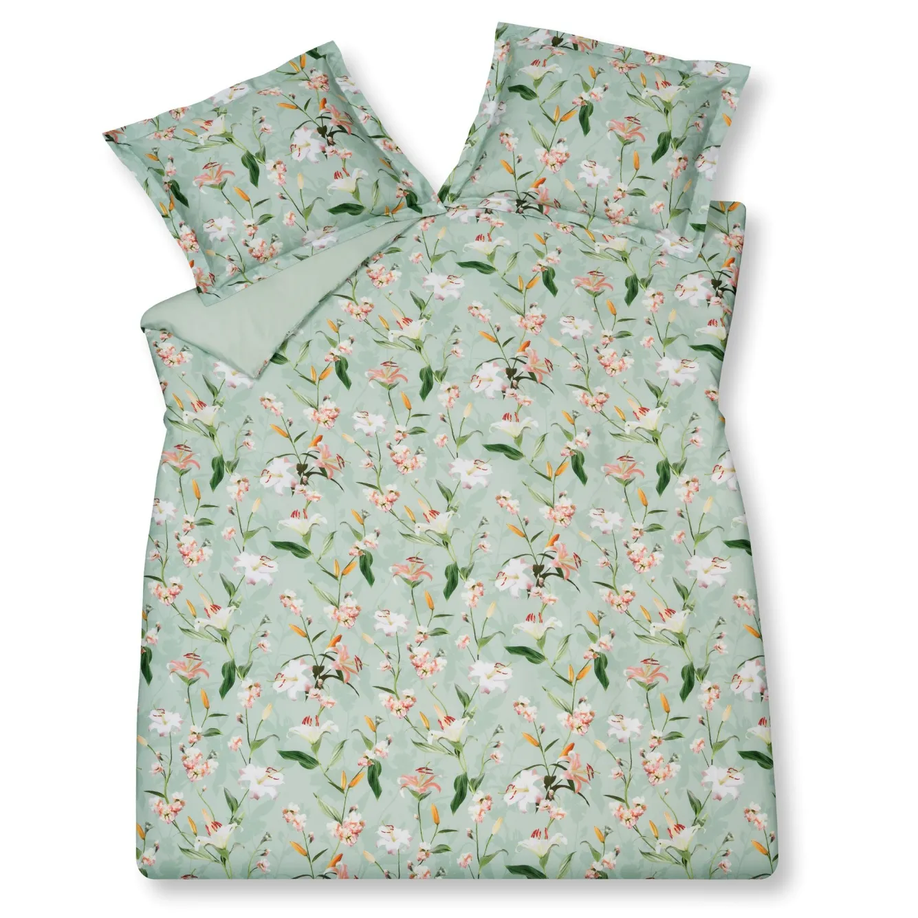 Vandyck Duvet cover AZALEA Light Green 240x220 cm (satin cotton)