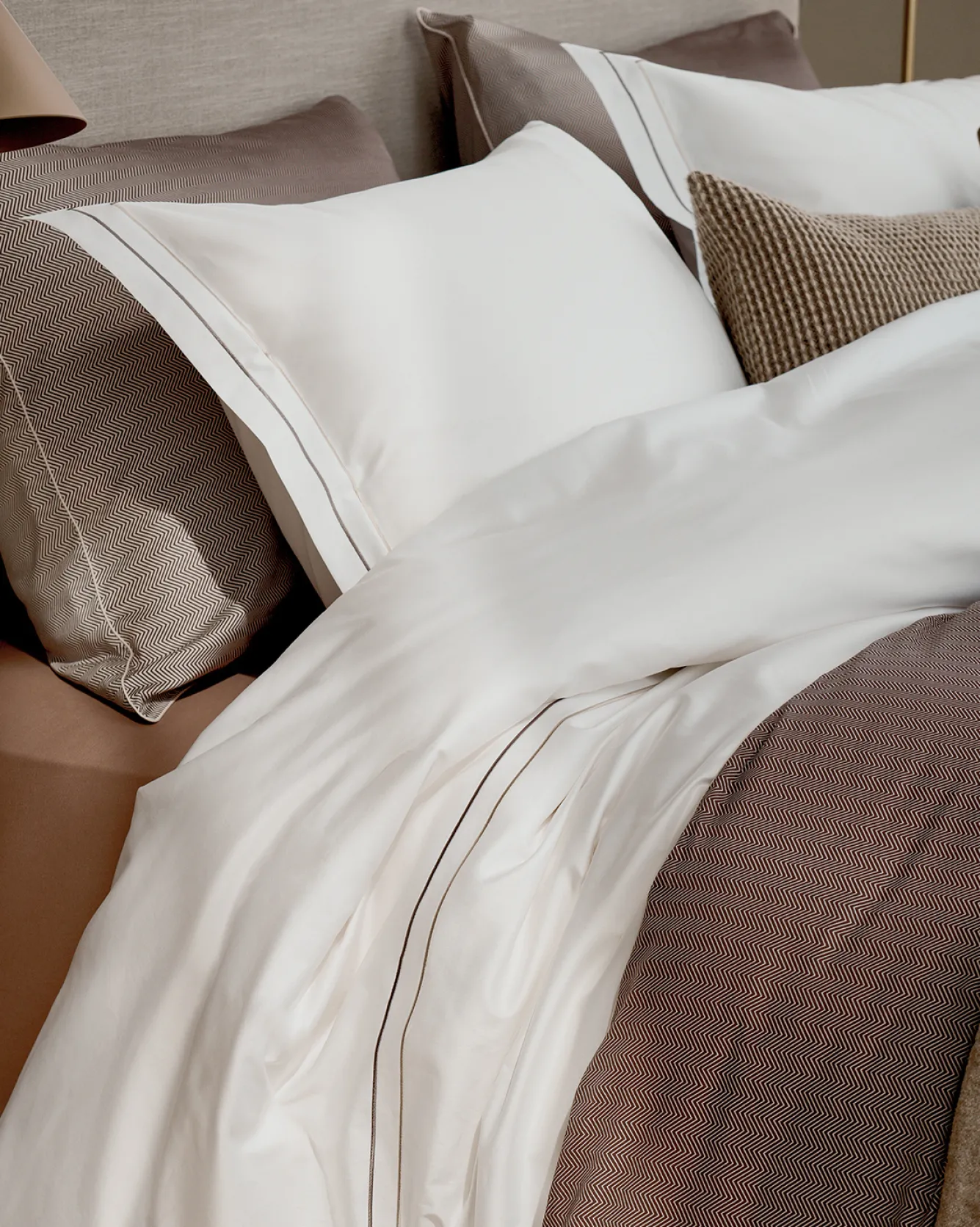 Vandyck Duvet cover PURITY Naples 140x220 cm, color Sand (satin cotton)