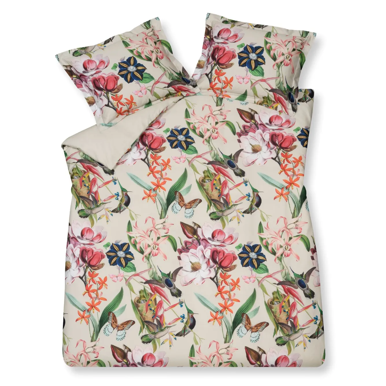 Vandyck Duvet cover FLOWER MIX Cream Tan 200x220 cm (satin cotton)