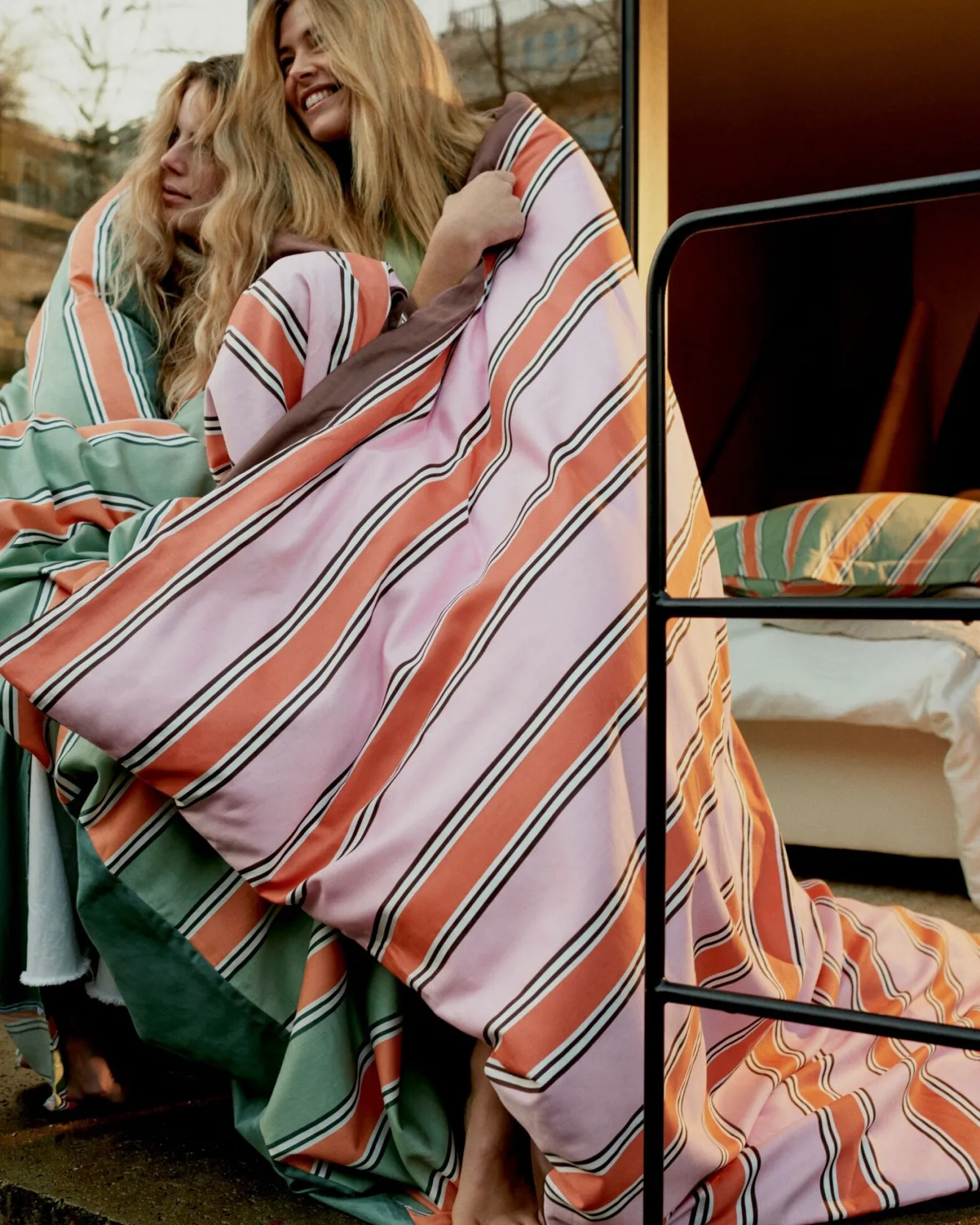 Vandyck Duvet cover PREPPY STRIPE Smoke Green 200x220 cm (satin cotton)