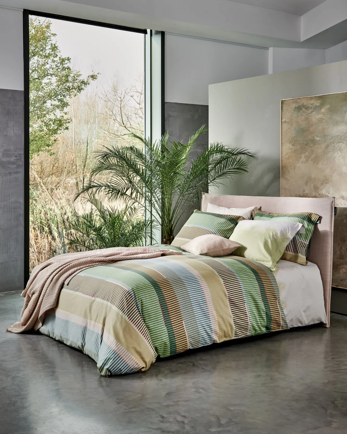 Vandyck Duvet cover HAPPY SLEEP Smoke Green 200x220 cm (satin cotton)