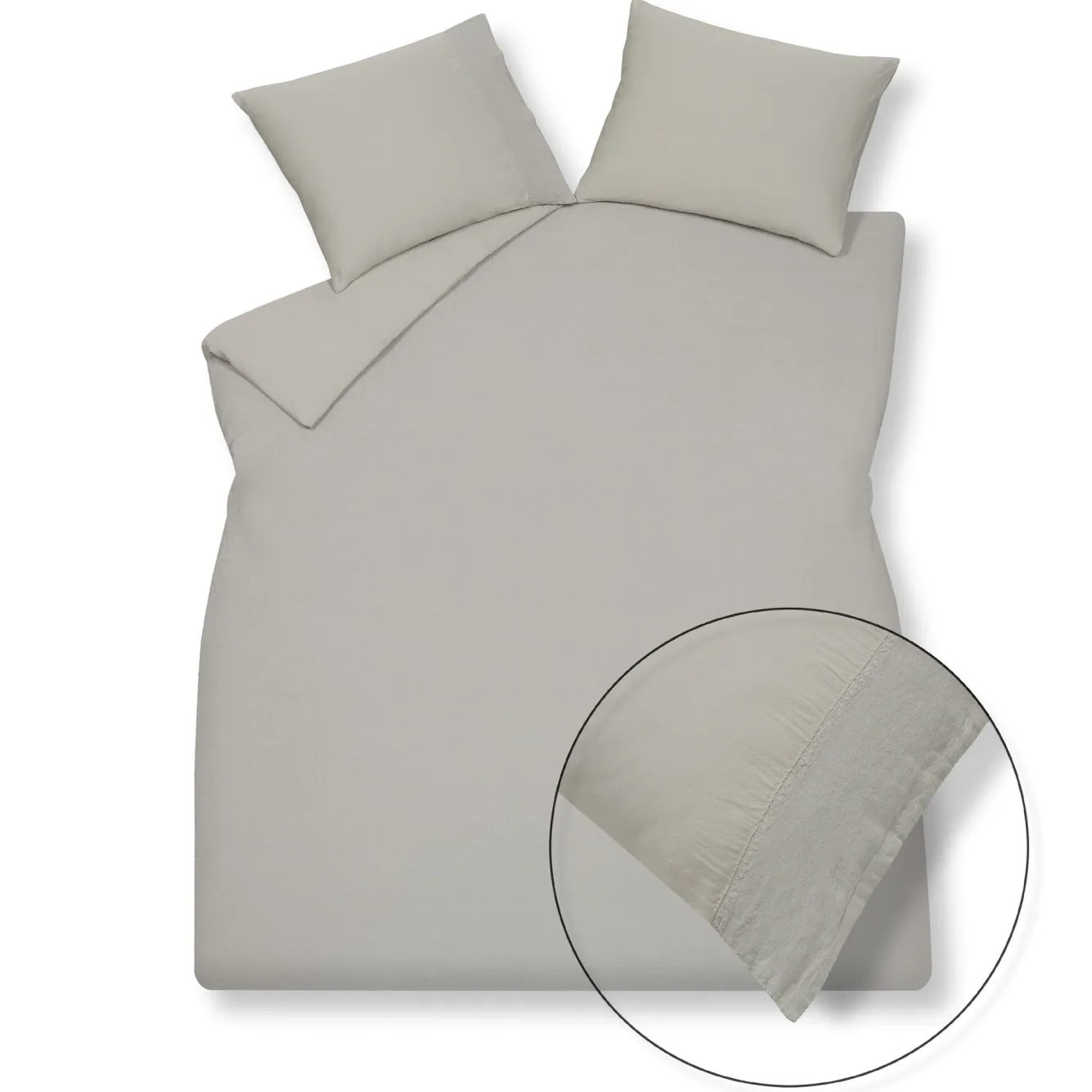 Vandyck Duvet cover PURE 07 Cool Gray 240x220 cm (linen / satin cotton) PRSA17207