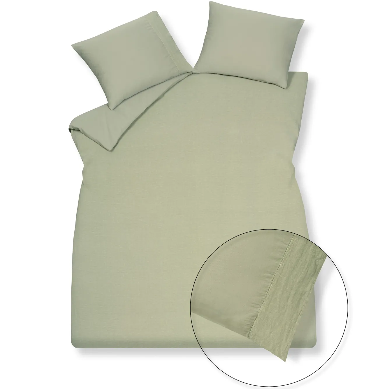 Vandyck Duvet cover PURE 07 Light Olive 240x220 cm (linen / satin cotton) PRSA17207