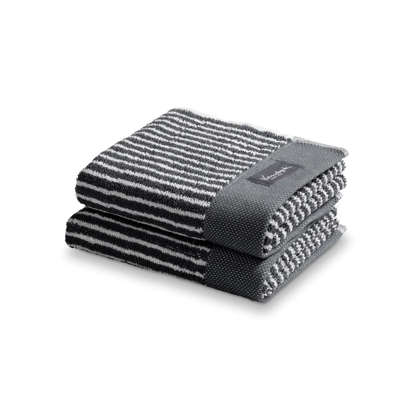 Vandyck Guest towel HOME Petit Ligne Off Black (BAKC15101) set/6 pieces