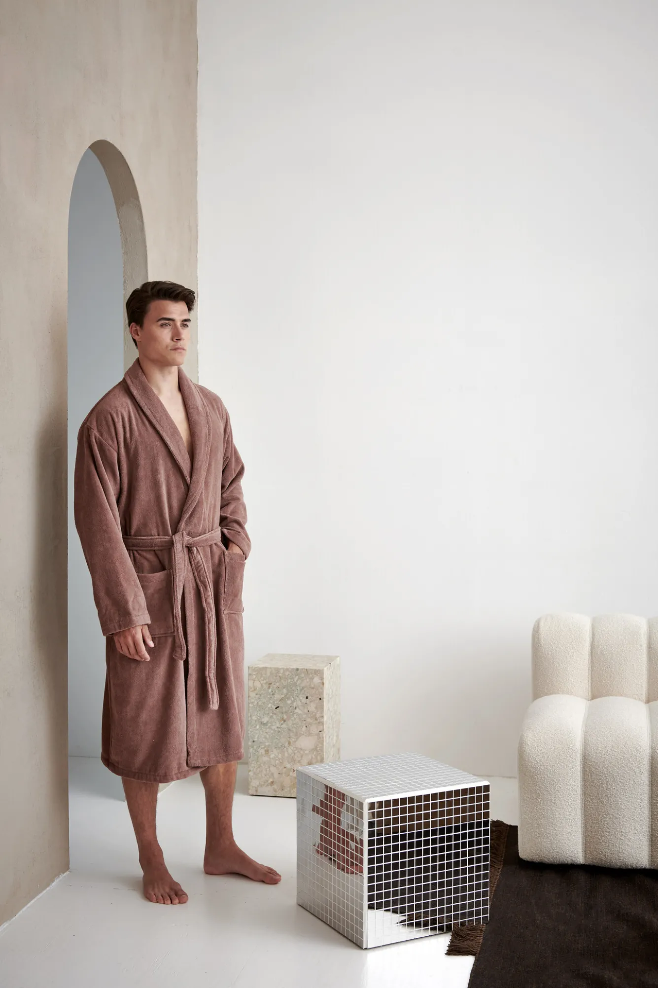 Vandyck PRESTIGE Pearl Blue bathrobe, cotton