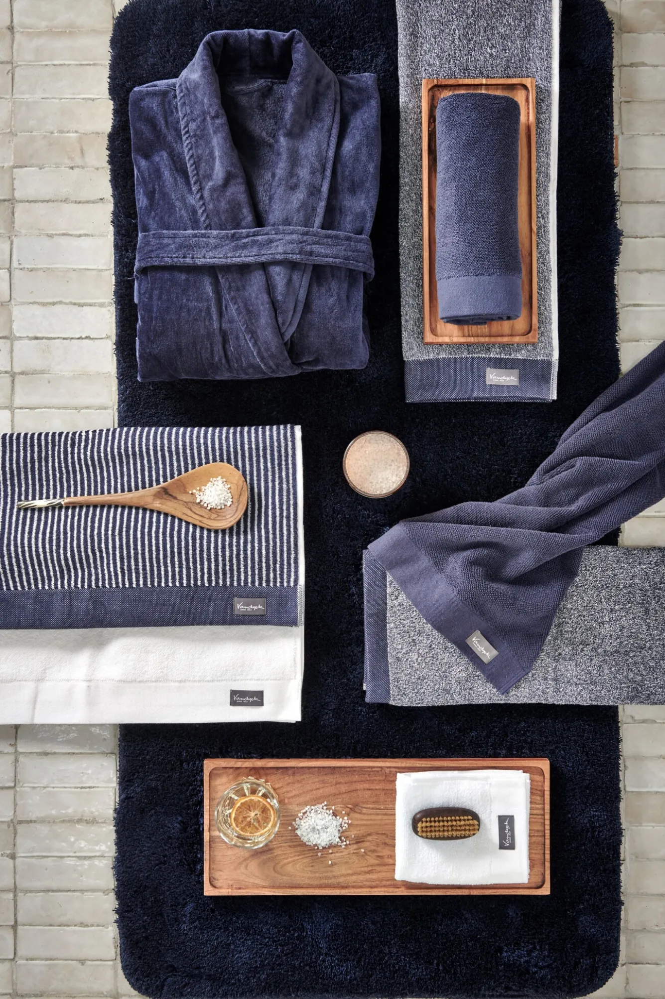Vandyck Towel HOME Mouliné Blue Ink-199 (BAKC18201)