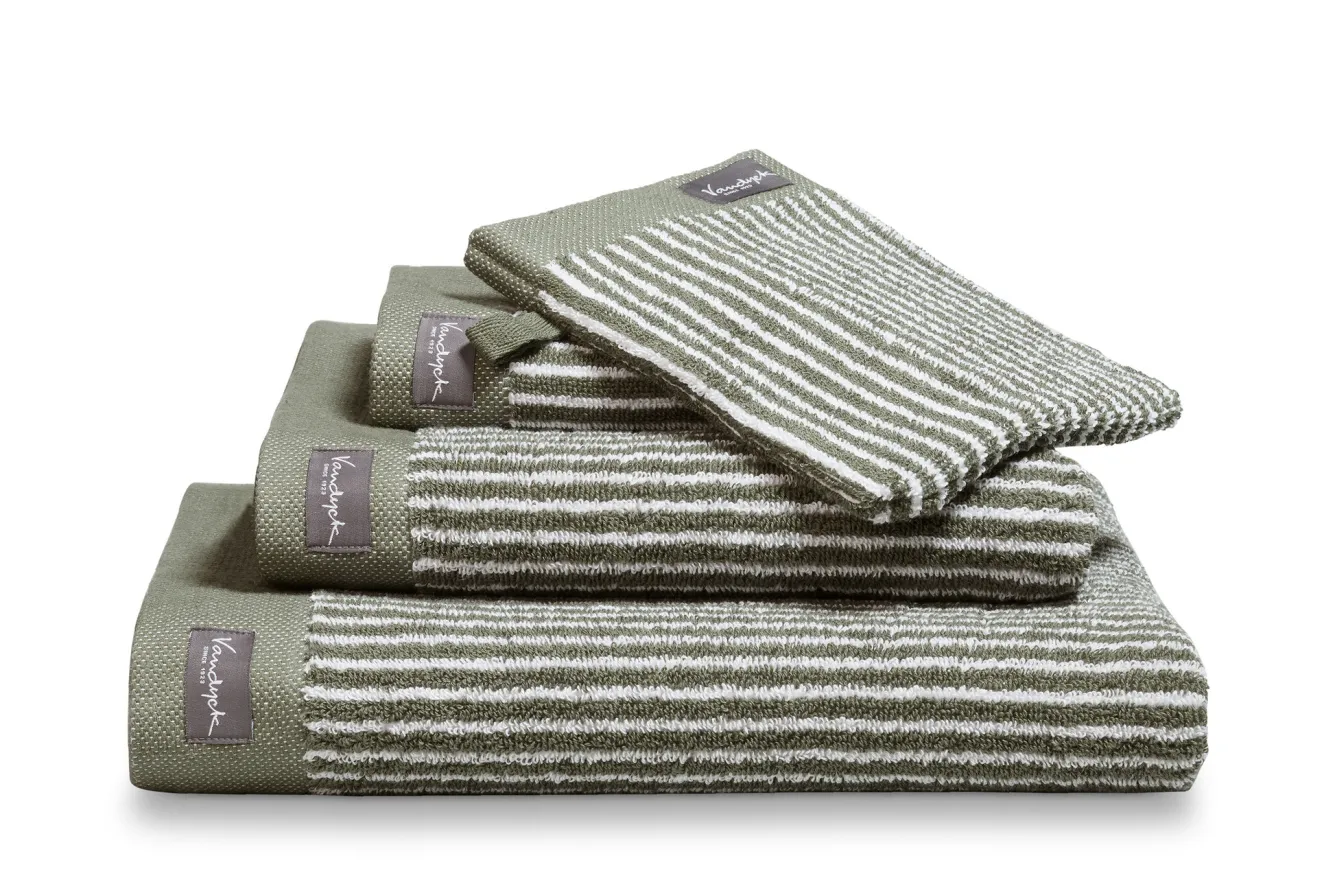 Vandyck Washcloth HOME Petit Ligne Olive (BAKC15101) set/6 pieces