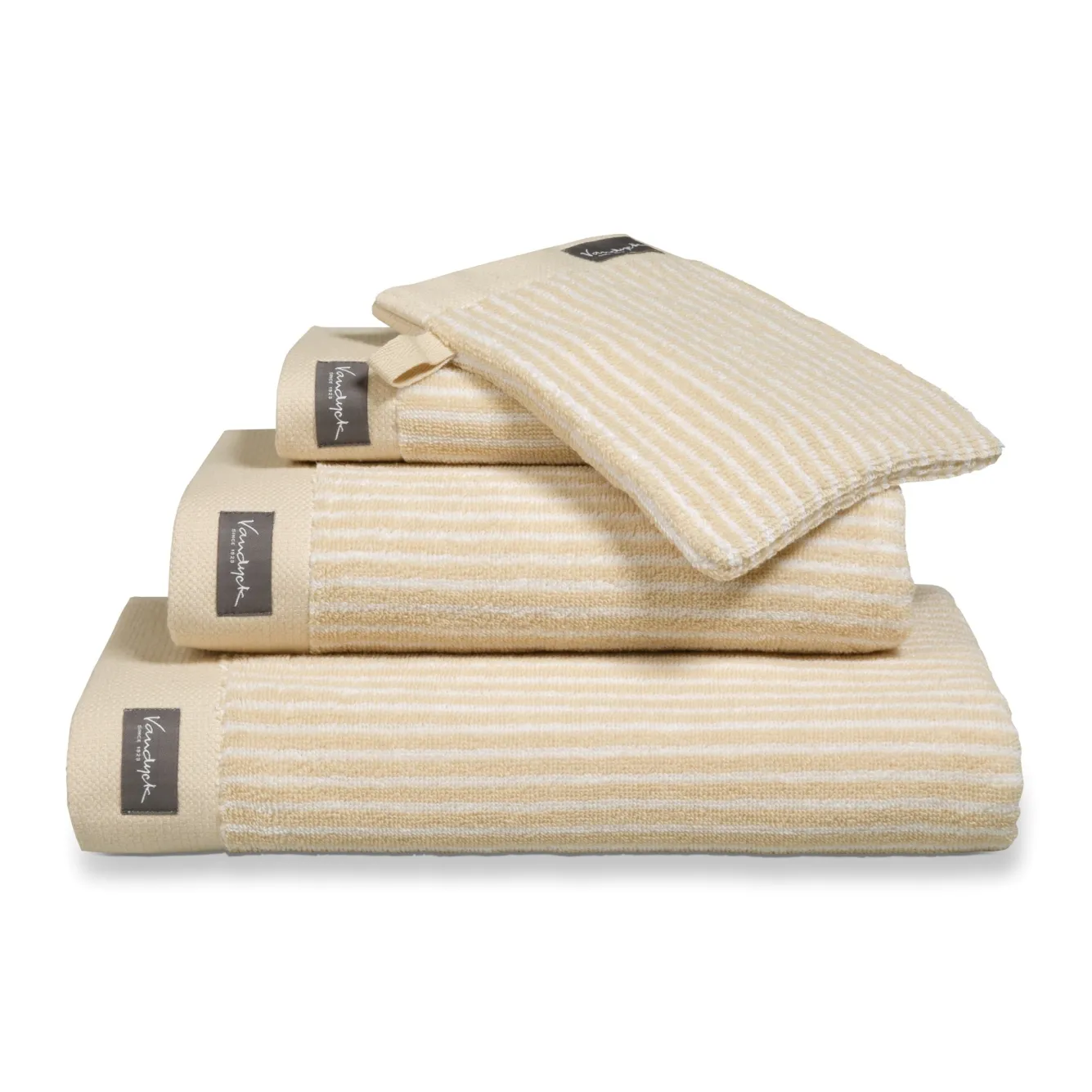 Vandyck Washcloth HOME Petit Ligne Bleached Sand (BAKC15101) set/6 pieces