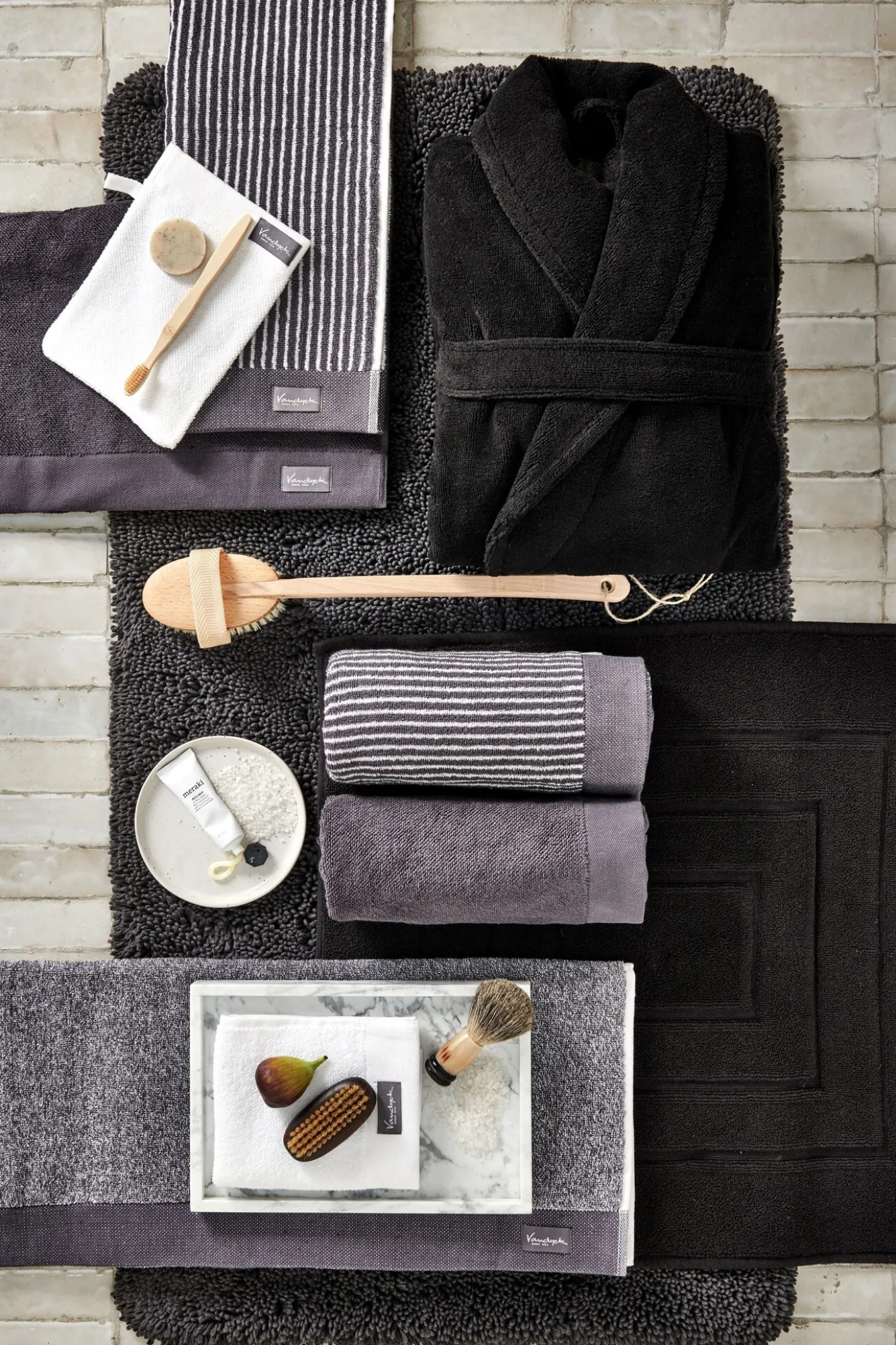 Vandyck Washcloth HOME collection Uni Off Black (BAKC13202) set/6 pieces