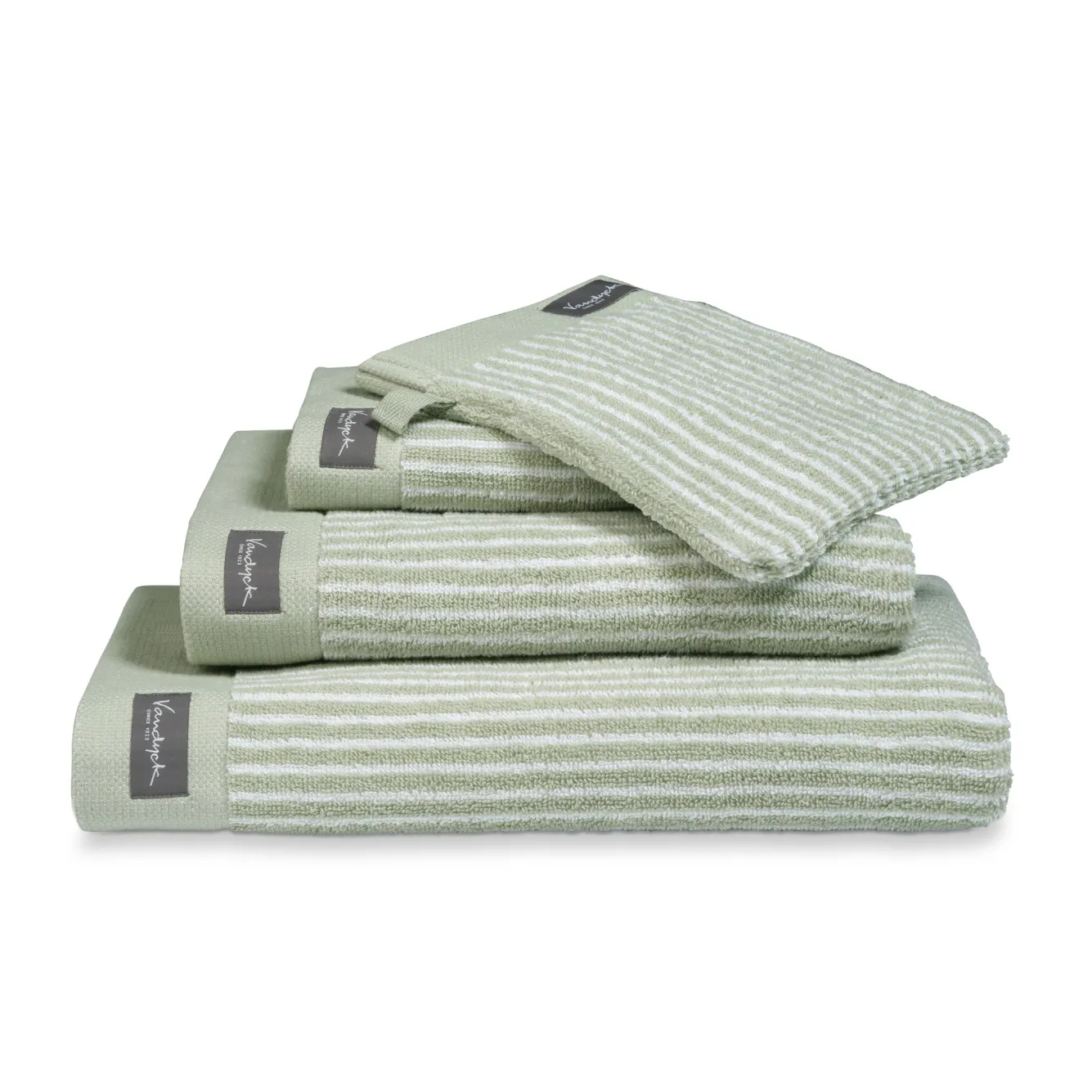 Vandyck Washcloth HOME Petit Ligne Smoke Green (BAKC15101) set/6 pieces