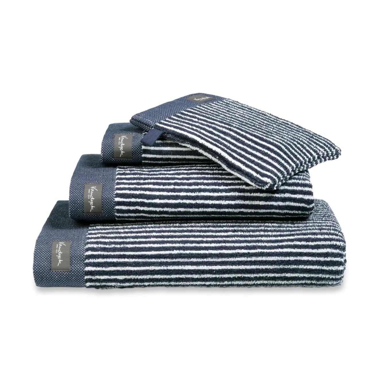 Vandyck Washcloth HOME Petit Ligne Blue Ink (BAKC15101) set/6 pieces
