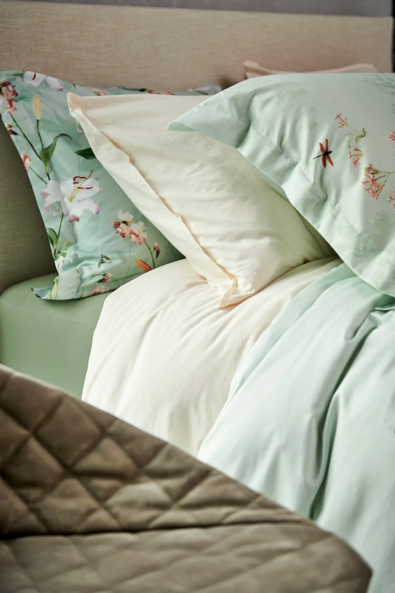 Vandyck WASHED COTTON duvet cover 240x220 cm Cream Tan (cotton) CLLA20201