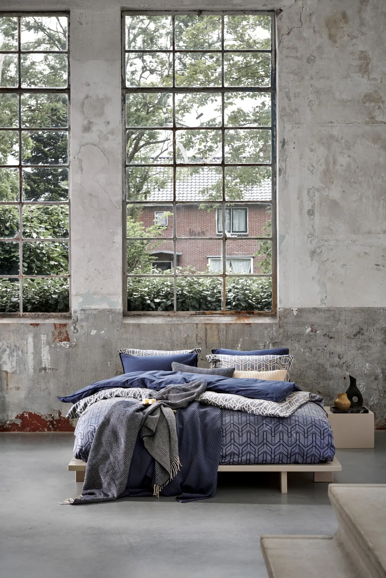 Vandyck WASHED COTTON pillowcase 60x70 cm, Blue Ink (cotton)