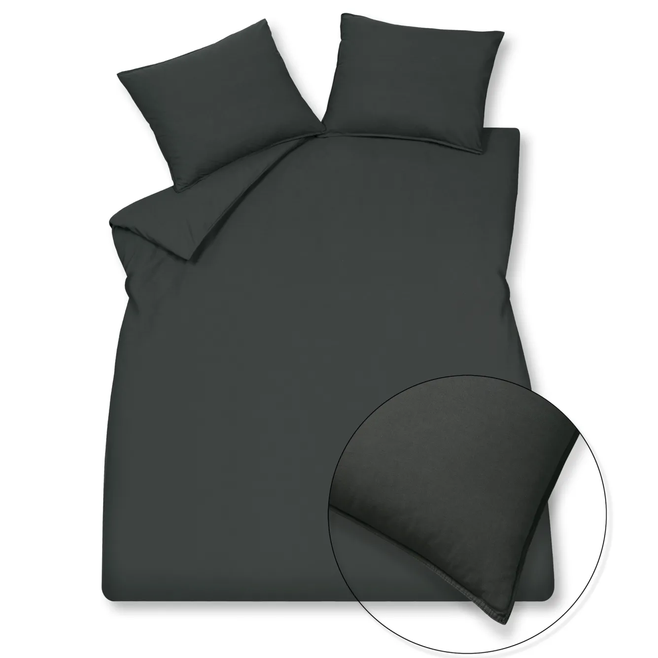 Vandyck WASHED COTTON pillowcase 60x70 cm, Off Black (cotton)