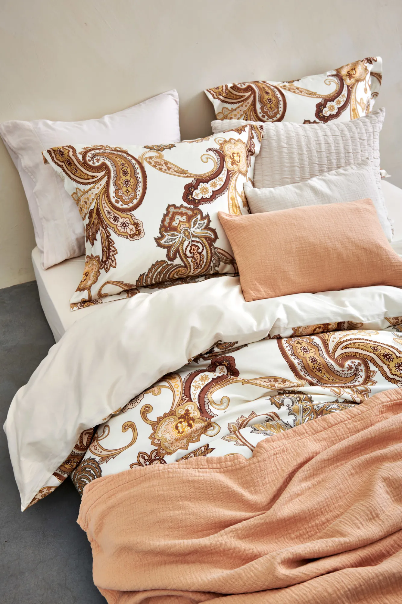 Vandyck WASHED COTTON duvet cover 200x220 cm Apricot Blush (cotton) CLLA20201