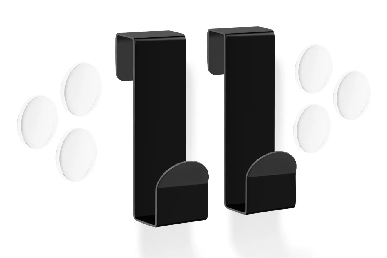 Zack MITOR hook (set/2) for glass shower enclosure (black) 40124