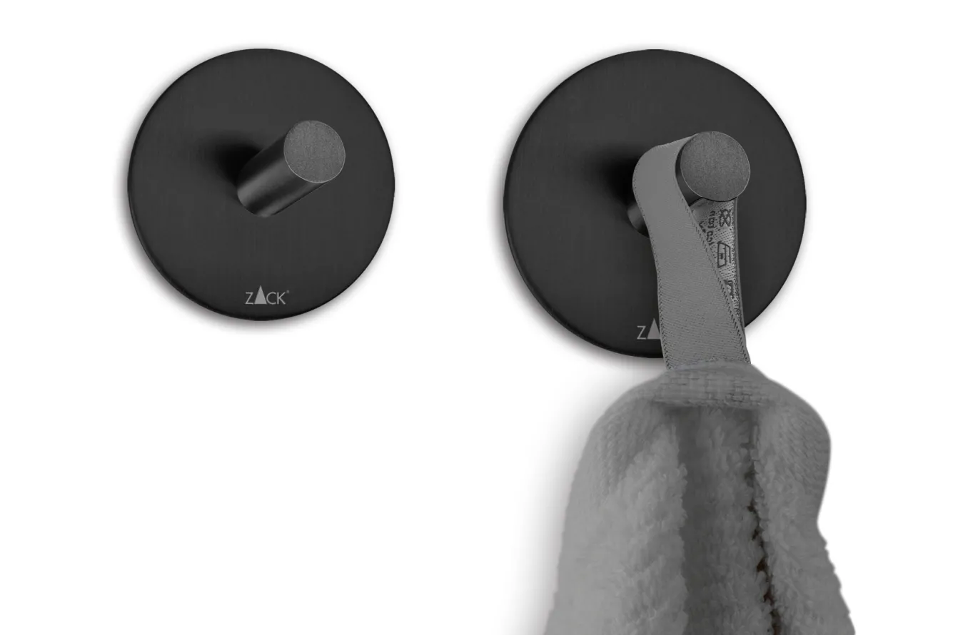 Zack PECO towel hook self-adhesive set/2 40354 (black)